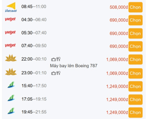 Giá vé máy bay Hà Nội – TP.HCM tháng 5/2025 giảm mạnh sau lễ 30/4